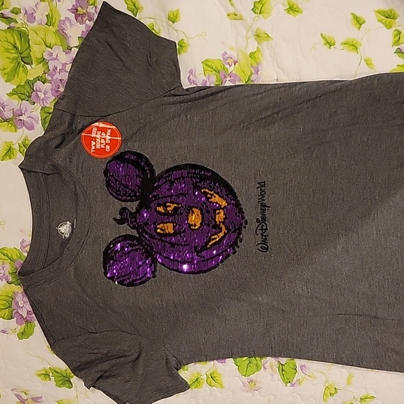 Halloween Mickey Mouse Reversible Sequin  shirt - Picture 2 of 3